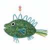 Speckle Fish handcrafted beaded ornament on white background