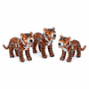 Minimal Tiger Set of 3 - white background hero shot, hand-sculpted beaded miniature tiger figurine
