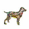Vivid Dog painted metal dog wall art on white background - SM05422