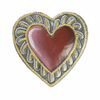 Red Painted Heart Ornament - handcrafted Haitian metal art holiday ornament on white background