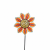 Orange Petal Painted Garden Stake white background hero image
