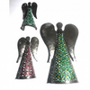 Painted Angels Set of 3 Haitian metal art figurines on white background – SM05622
