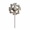 SM729 Metal Trumpet Flower Twirl Garden Stake on white background