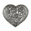 Hearts Galore handcrafted Haitian metal wall art with hearts and flowers on white background