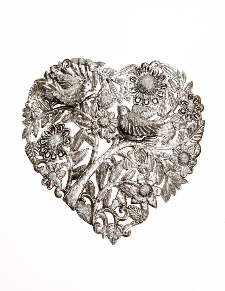 Handmade Metal Art Chirping Heart Haitian